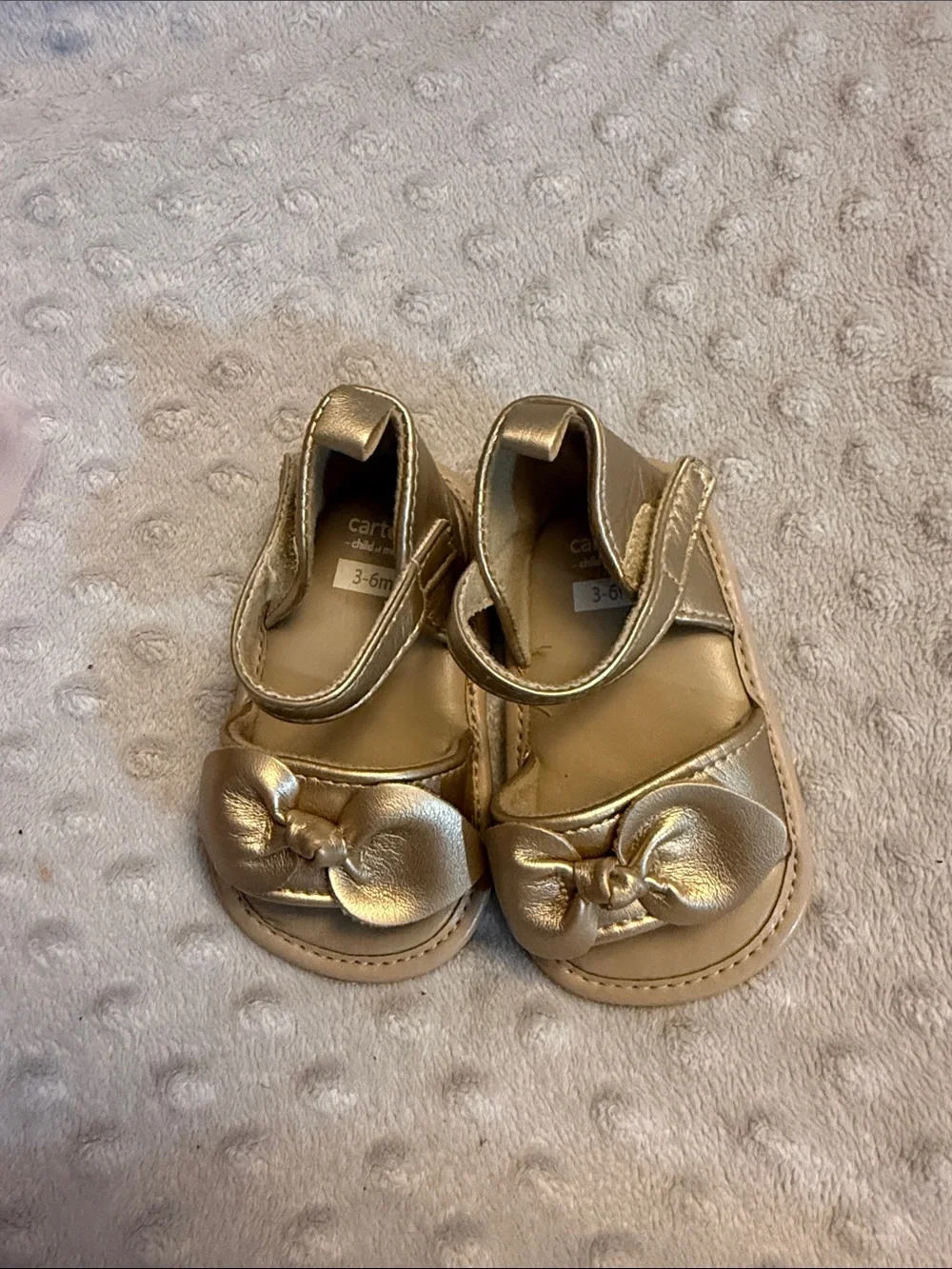 Carter's Metallic Gold Baby Bow Sandals